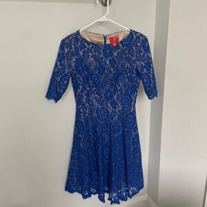 Monique Lhuillier Blue Lace Ella Dress